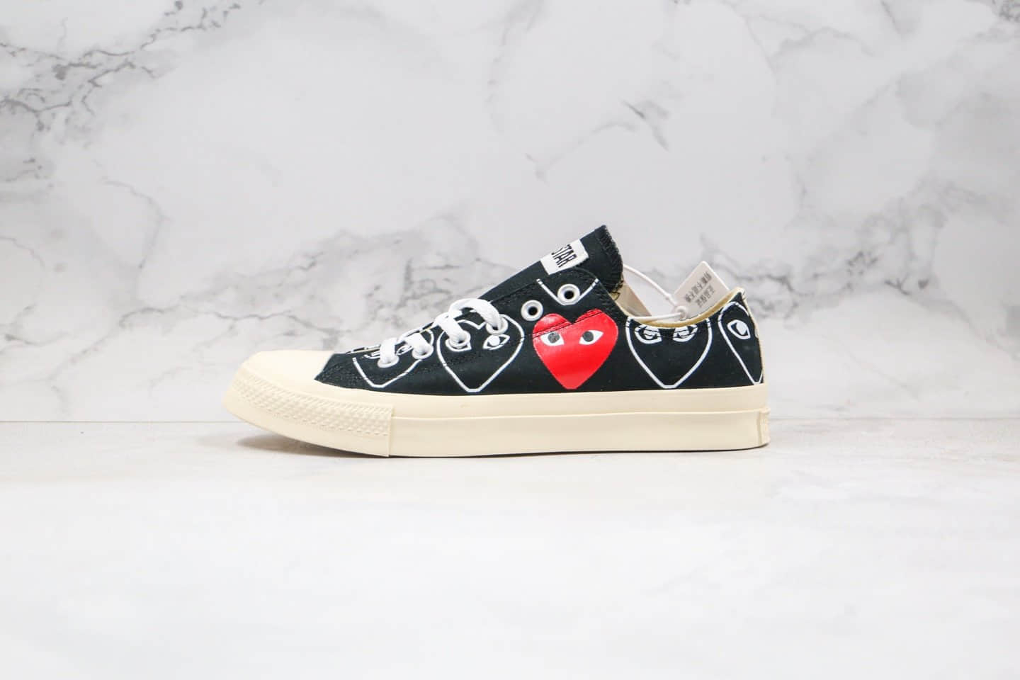 匡威PLAY COMME des GARÇONS x CONVERSE Chuck Taylor公司级版本川久保玲联名款低帮黑色小红心原厂硫化大底原楦头纸板打造