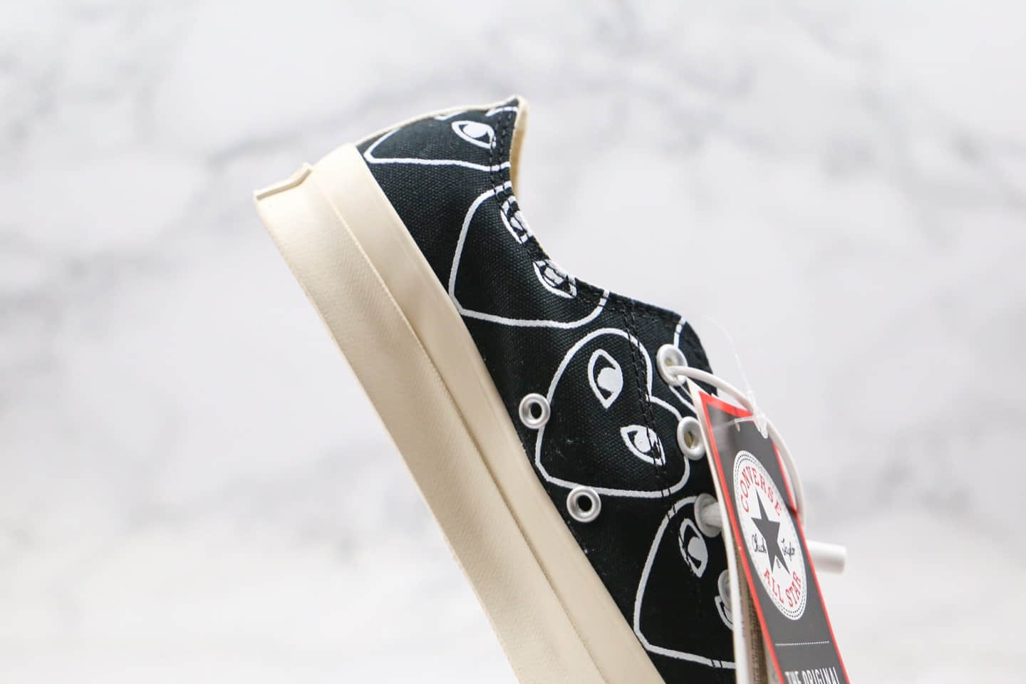 匡威PLAY COMME des GARÇONS x CONVERSE Chuck Taylor公司级版本川久保玲联名款低帮黑色小红心原厂硫化大底原楦头纸板打造