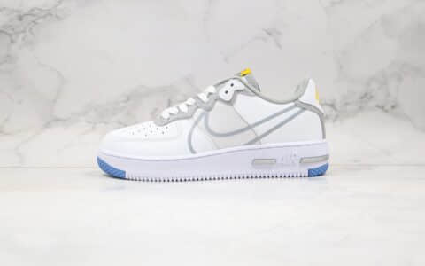 耐克Nike Air Force 1 React公司级版本低帮空军一号大勾解析涂鸦波纹白灰色原鞋开模打造 货号：CT1020-100