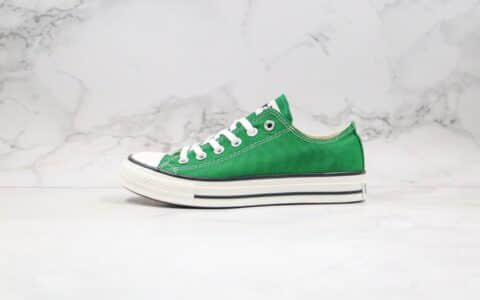 匡威Converse Chuck Taylor All Star公司级版本低帮日产低帮绿色帆布鞋原厂硫化大底原盒原标