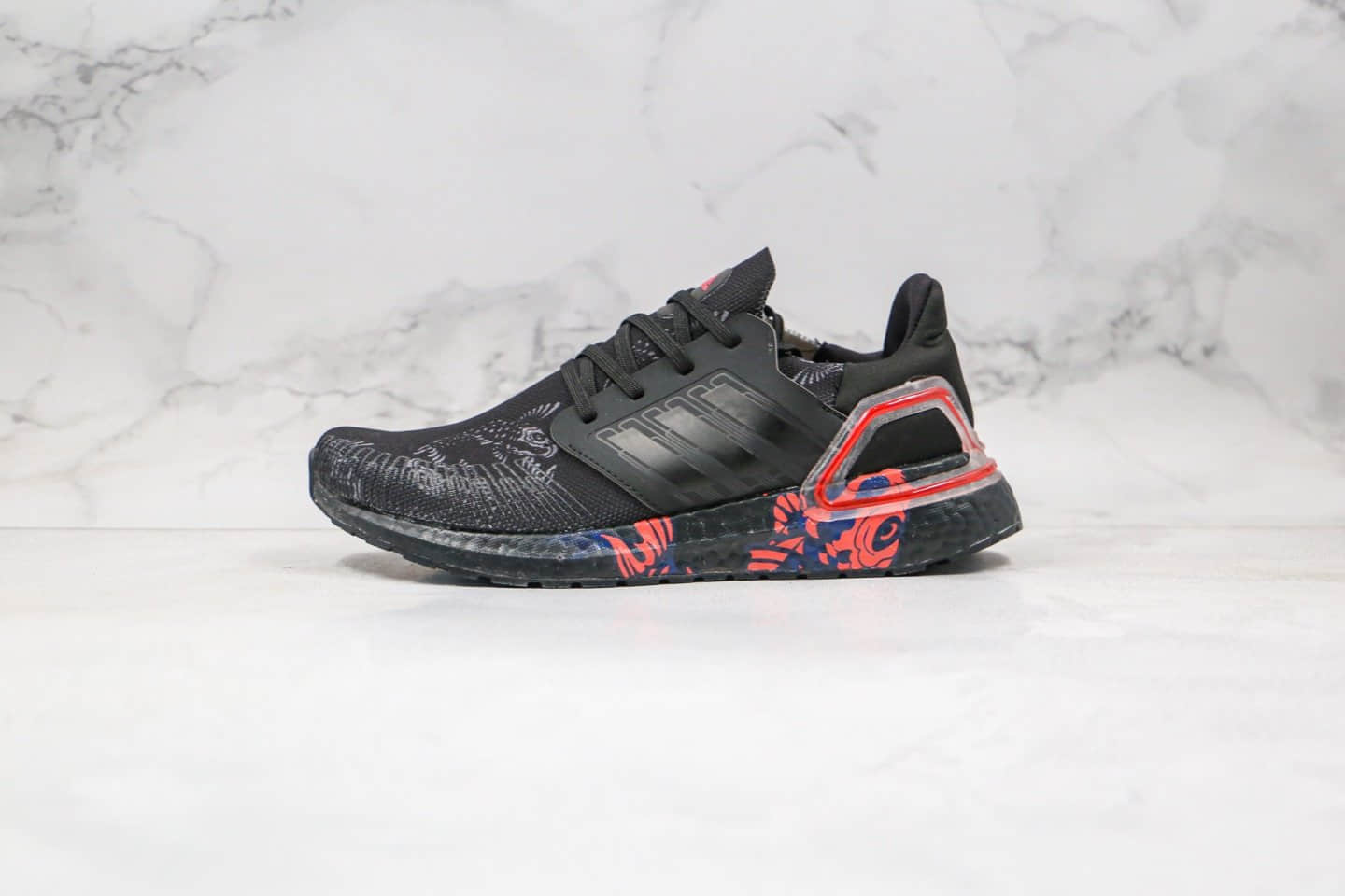 阿迪达斯Adidas UltraBOOST 20 CNY纯原版本爆米花跑鞋UB6.0中国限定福字黑红配色原盒原标 货号：FW5677