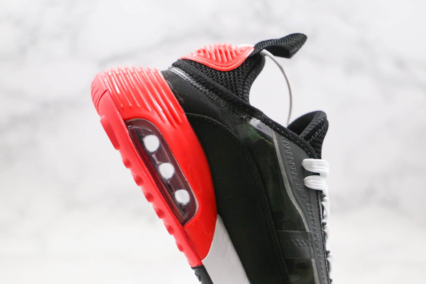 耐克Nike Air Max 2090纯原版本气垫鞋黑红迷彩配色内置真小潘气垫原楦头纸板打造 货号：CU9174-600