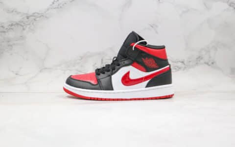 乔丹Air Jordan 1 Mid Shattered Backboard纯原版本中帮AJ1黑红脚趾原楦头纸板打造正确后跟定型 货号：554724-066