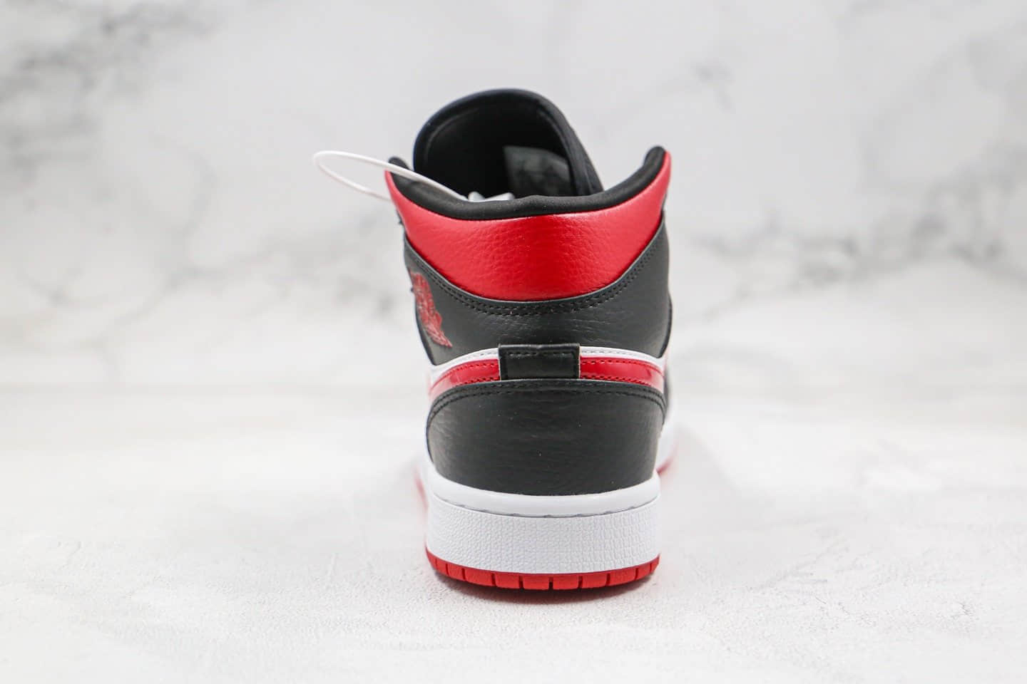 乔丹Air Jordan 1 Mid Shattered Backboard纯原版本中帮AJ1黑红脚趾原楦头纸板打造正确后跟定型 货号：554724-066