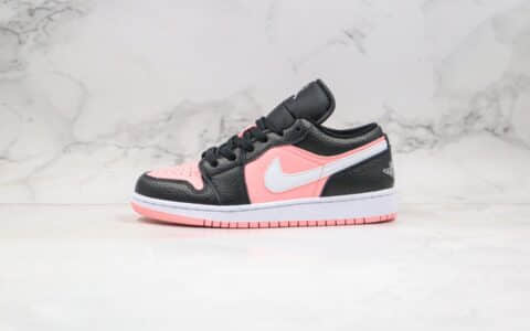 乔丹Air Jordan 1 Low GSDark Smoke Grey White-Pink Quartz纯原版本低帮AJ1黑粉色石英粉配色原楦头纸板打造 货号：554723-016