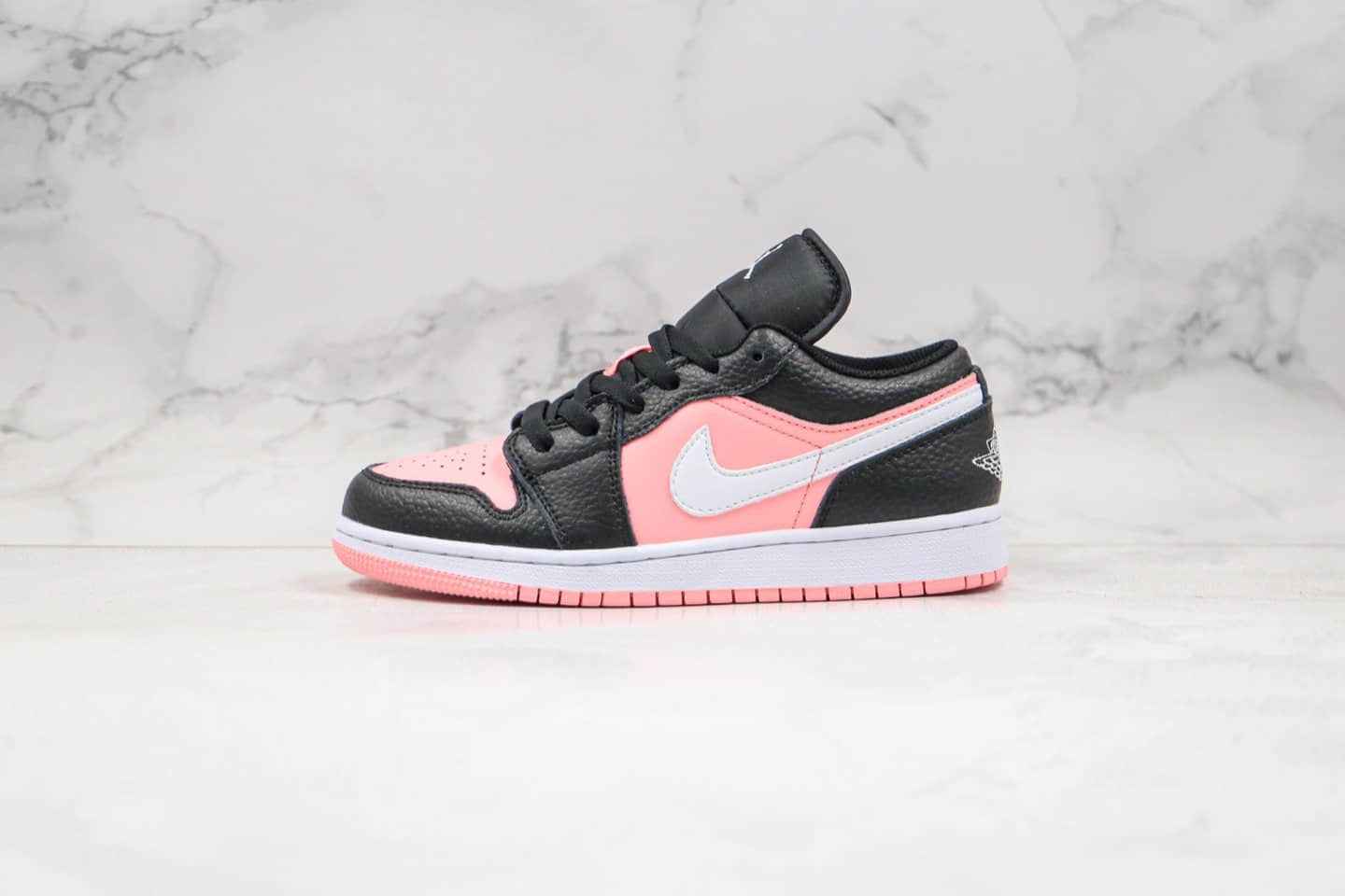 乔丹Air Jordan 1 Low GSDark Smoke Grey White-Pink Quartz纯原版本低帮AJ1黑粉色石英粉配色原楦头纸板打造 货号：554723-016