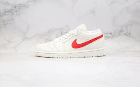 乔丹Air Jordan 1 Low University Red纯原版本低帮AJ1权志龙奶白色大学红色内置气垫原档案数据开发 货号：AO9944-161