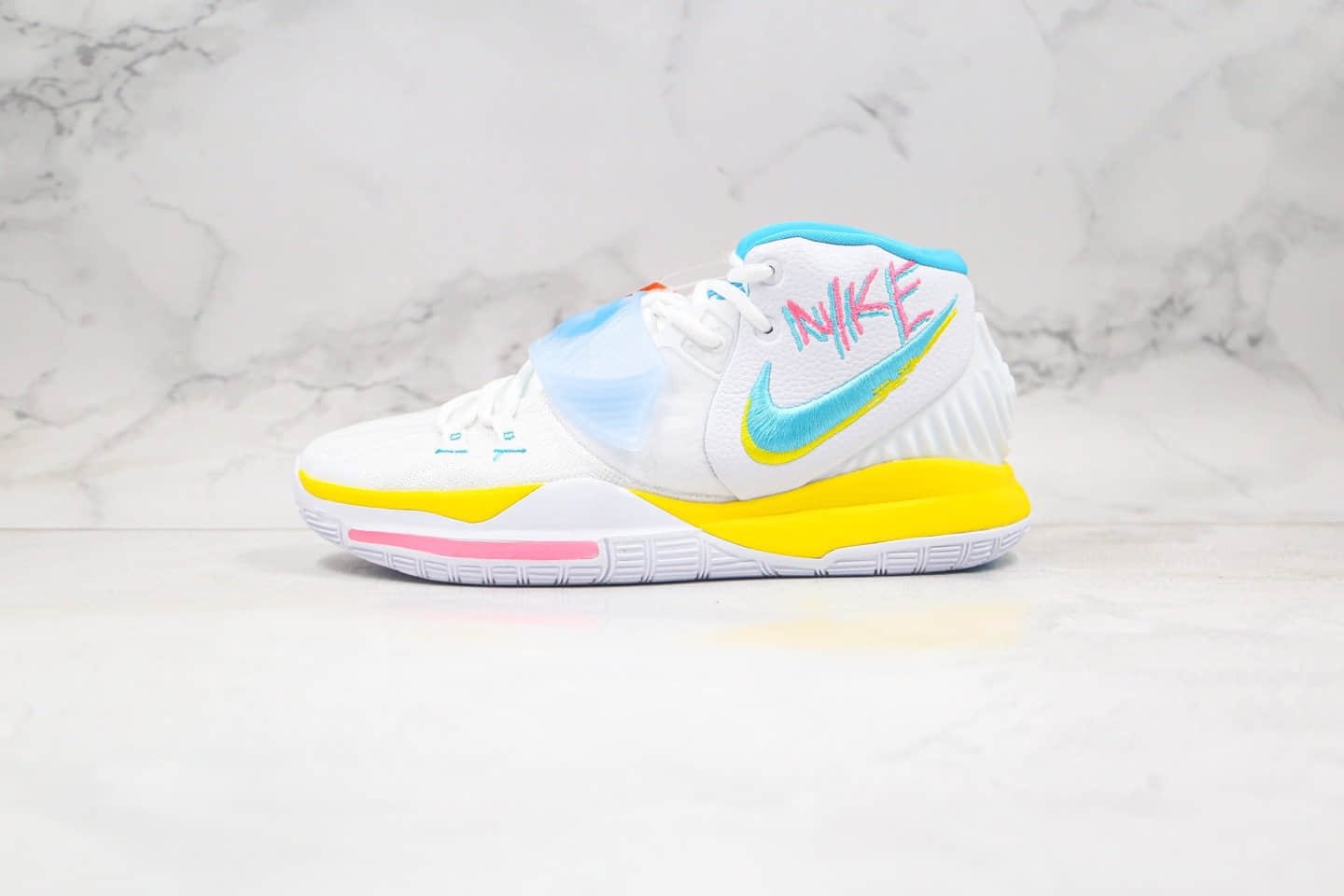 耐克Nike KYRIE 6 EP纯原版本欧文6代实战篮球鞋白黄蓝色大风车内置气垫支持实战 货号：BQ4630-101