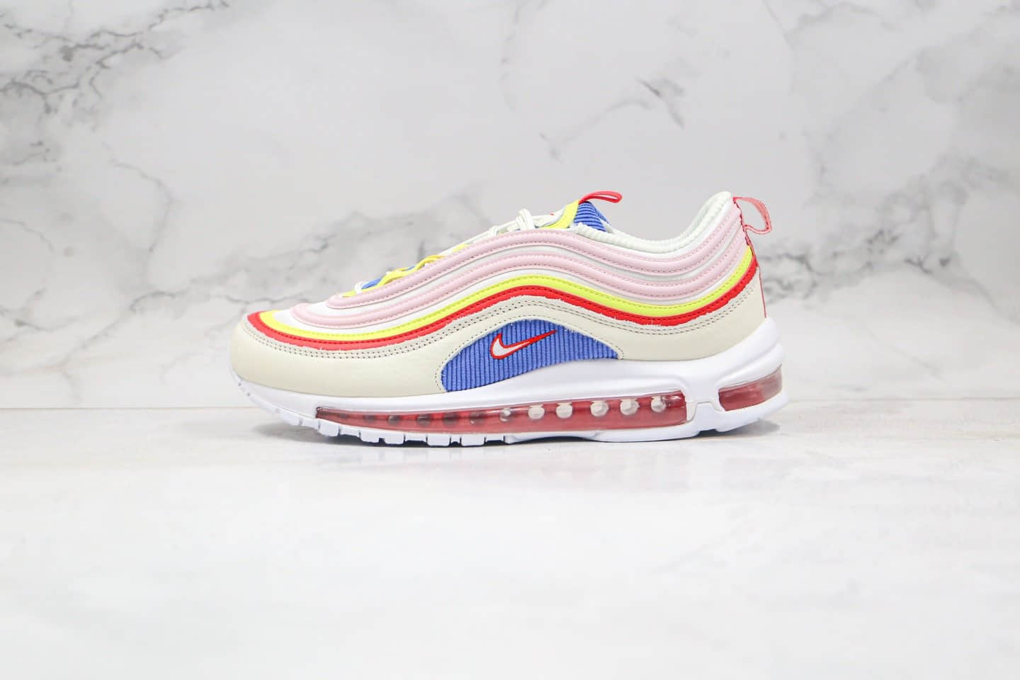 耐克Nike Air Max 97纯原版本子弹头气垫鞋糖果马卡龙配色内置真小潘气垫原盒原标 货号：AQ4137-101