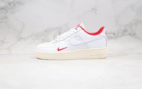 耐克Nike Air Force1 Ronnie Fieg it x KITH纯原版本低帮空军一号日本限定浮雕木盒包装白红色内置气垫原盒配件 货号：CU2980-193