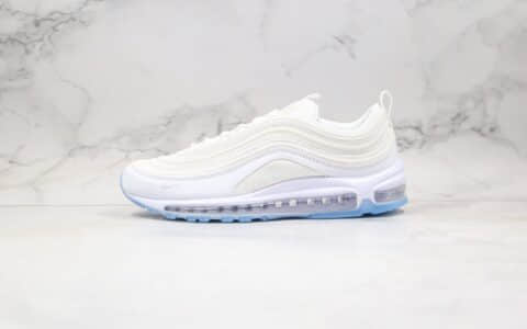 耐克Nike Air Max 97 White Ice纯原版本子弹头气垫鞋冰蓝圣火白色内置真小潘气垫原楦头纸板打造 货号：CT4526-100