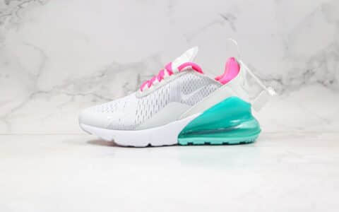 耐克NIKE Air Max 270 Stephanie Au纯原版本Max270气垫鞋香港游泳代表运动员欧铠淳限定灰粉绿配色内置气垫 货号：AH6789-065