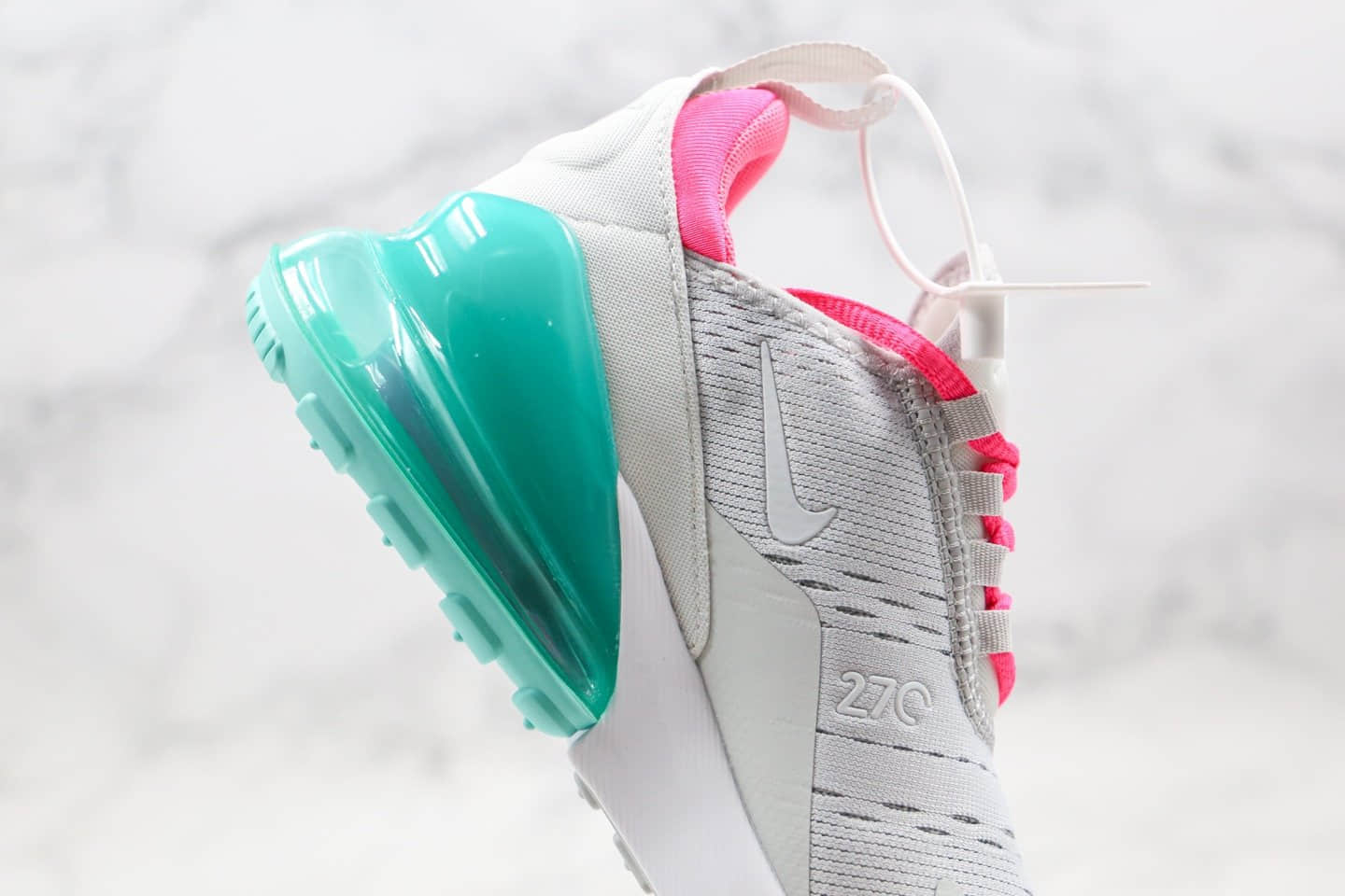 耐克NIKE Air Max 270 Stephanie Au纯原版本Max270气垫鞋香港游泳代表运动员欧铠淳限定灰粉绿配色内置气垫 货号：AH6789-065