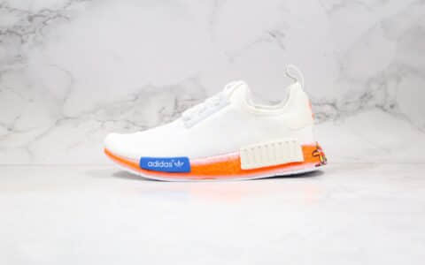 阿迪达斯adidas NMD R1纯原版本爆米花跑鞋白橙色撞色拼色内置真爆米花大底原楦头纸板打造 货号：FV7852