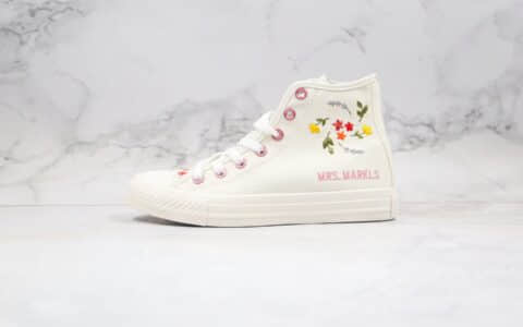 匡威Converse Chuck 70公司级版本高帮花卉白色花草刺绣配色原厂硫化大底正确硅蓝软中底