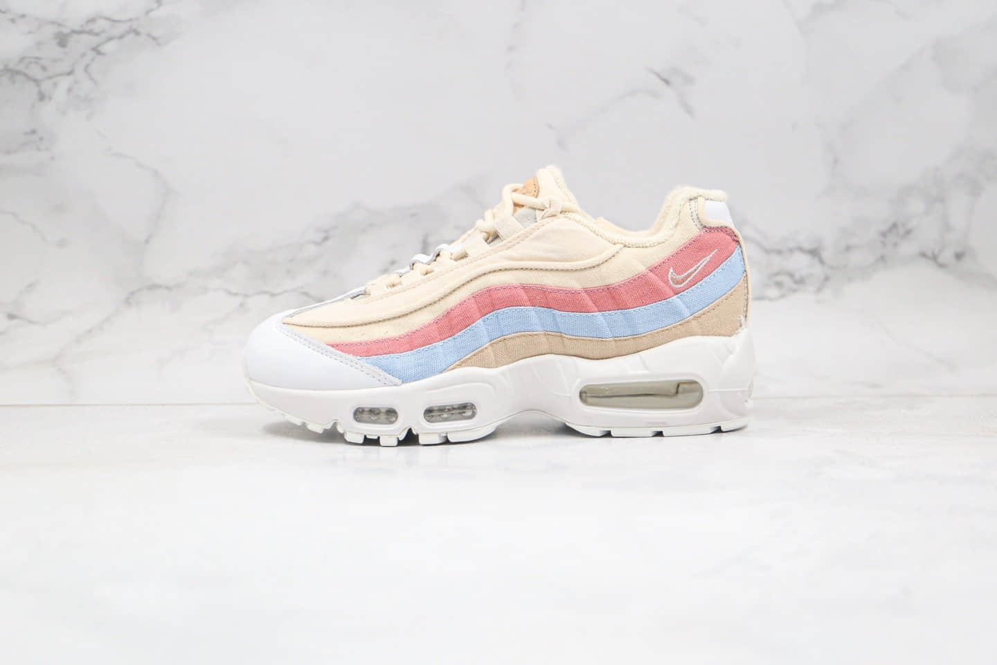 耐克Nike Air Max 95 Plant纯原版本樱花粉棕色Max95气垫鞋粗布红蓝粉棕内置气垫原鞋开模一比一打造 货号：CD7142-800