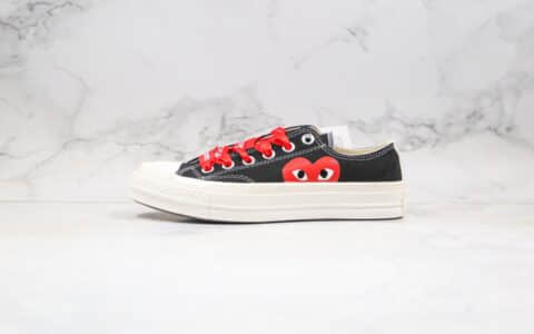 匡威Converse x CDG PLAY X CHANEL公司级版本香奈儿联名款低帮川久保玲黑白红爱心原厂硫化大底