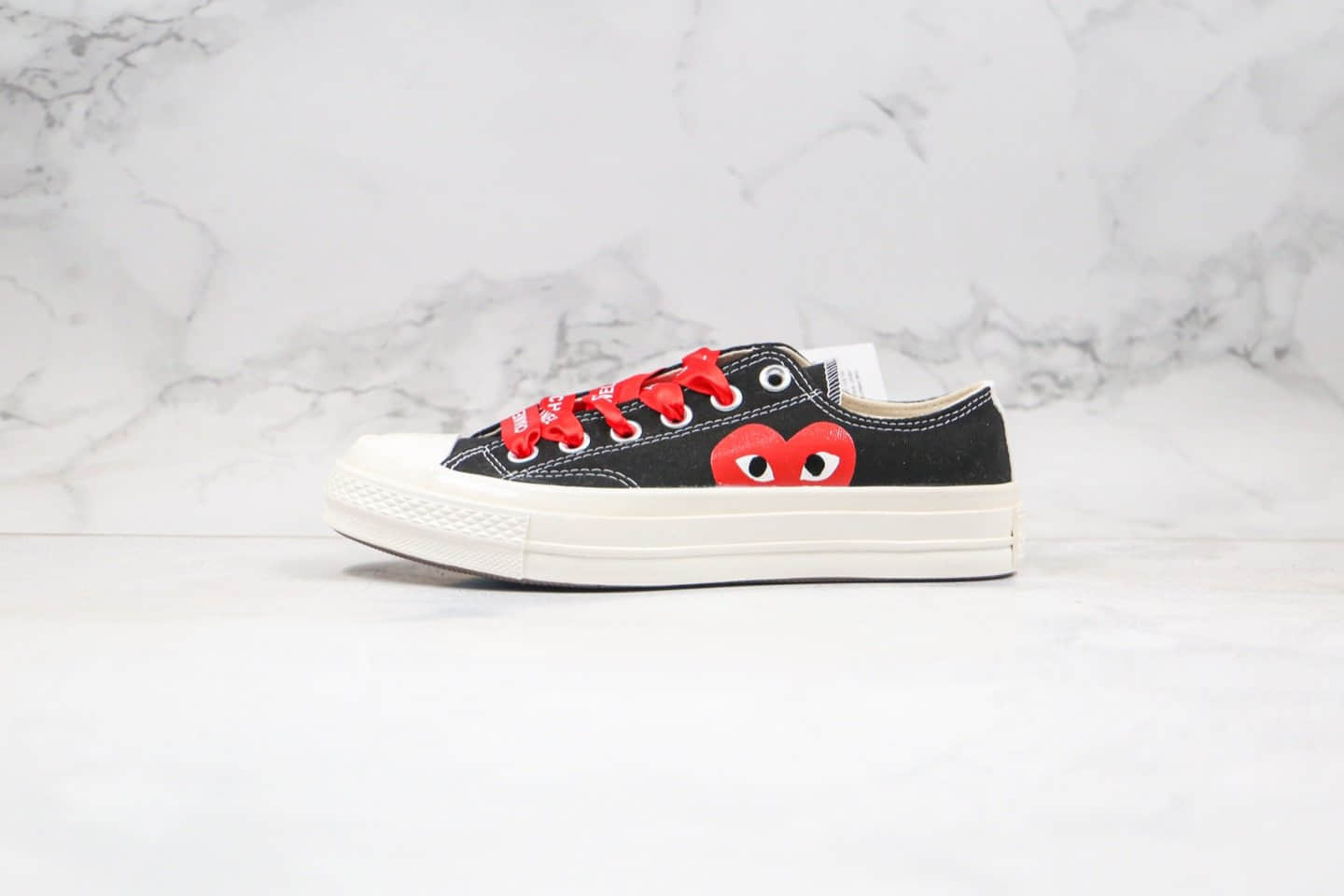 匡威Converse x CDG PLAY X CHANEL公司级版本香奈儿联名款低帮川久保玲黑白红爱心原厂硫化大底