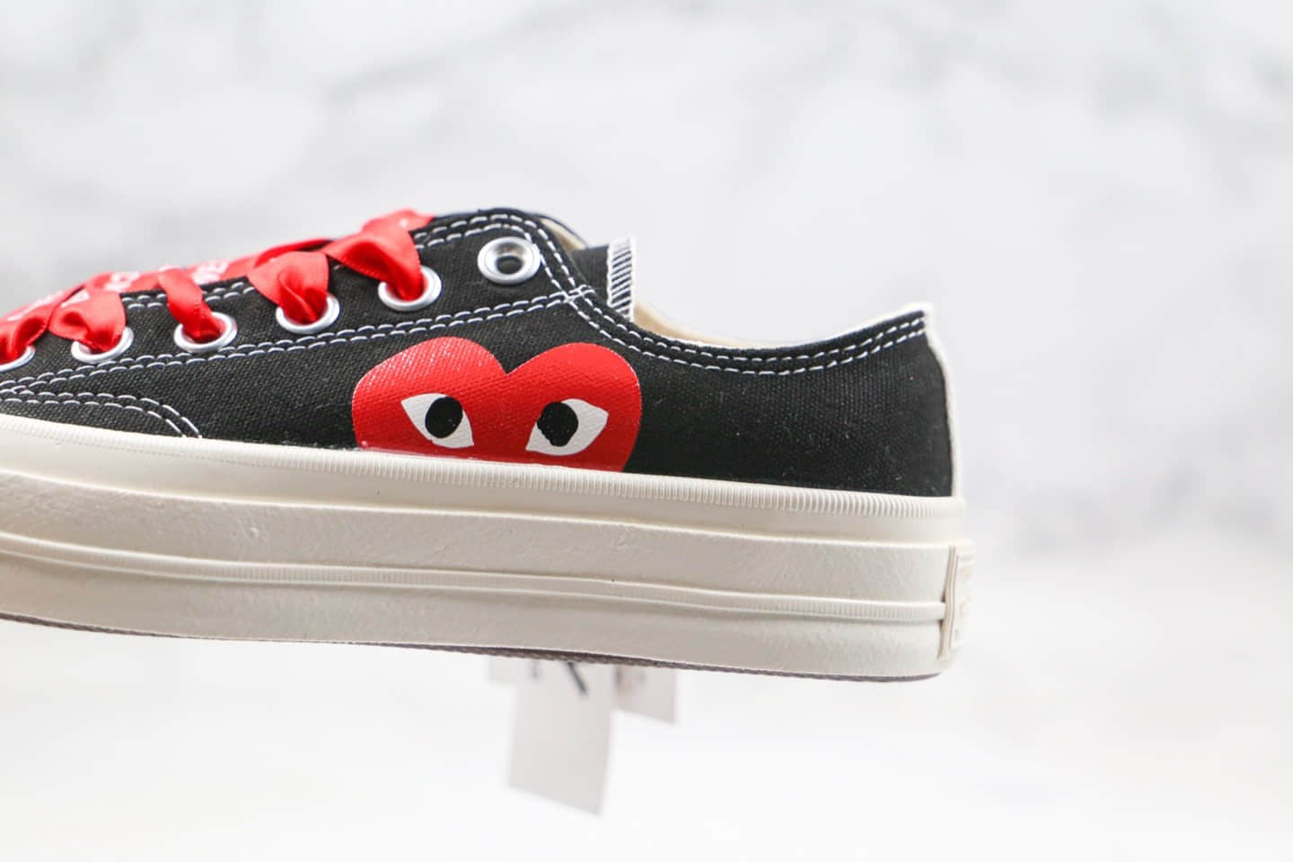 匡威Converse x CDG PLAY X CHANEL公司级版本香奈儿联名款低帮川久保玲黑白红爱心原厂硫化大底