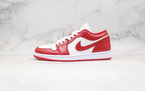 乔丹Air Jordan 1 Low Gym Red纯原版本低帮AJ1体育红白色内置气垫模块原厂头层皮革鞋面 货号：553558-611