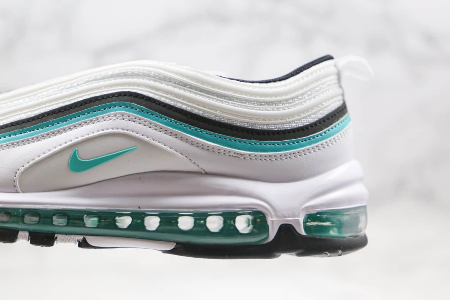 耐克Nike Wmns Air Max 97 QS Tiffany Diamond纯原版本子弹头气垫鞋白黑蒂芙尼绿海外限定配色内置真气垫 货号：CZ3574-130