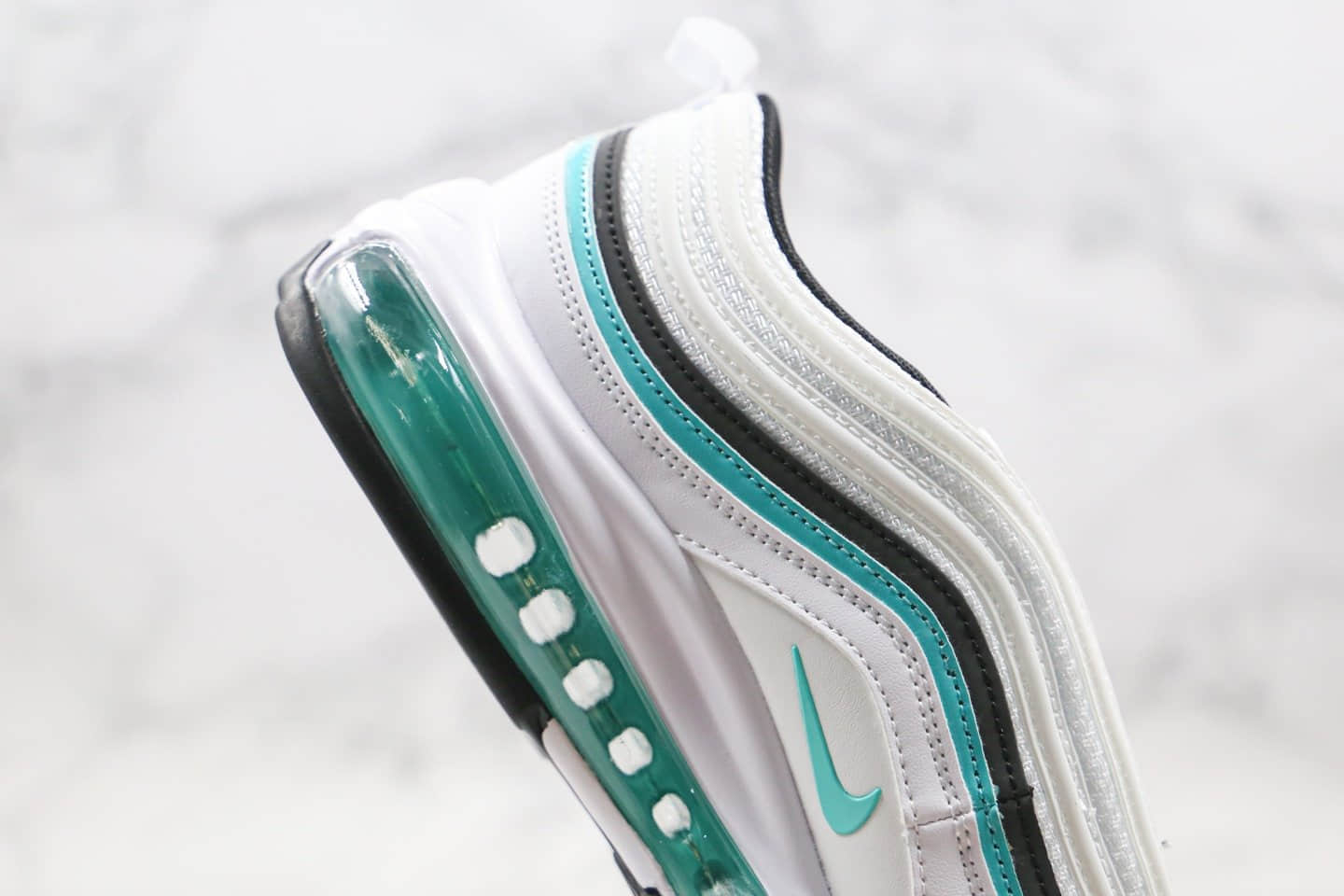 耐克Nike Wmns Air Max 97 QS Tiffany Diamond纯原版本子弹头气垫鞋白黑蒂芙尼绿海外限定配色内置真气垫 货号：CZ3574-130