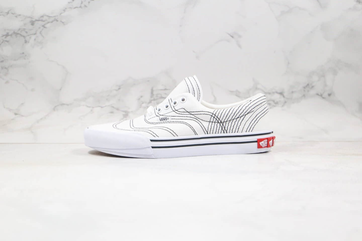 万斯Vans Classics Era 3ra White True Black公司级版本低帮三层重叠假线条纹白色原厂硫化大底内置钢印