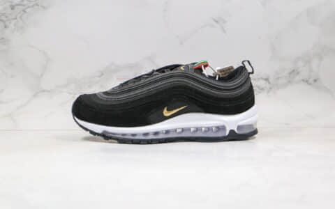 耐克Nike AIR MAX 97纯原版本子弹头气垫鞋Max97黑金白色内置真实小潘气垫 货号：CI3708-001