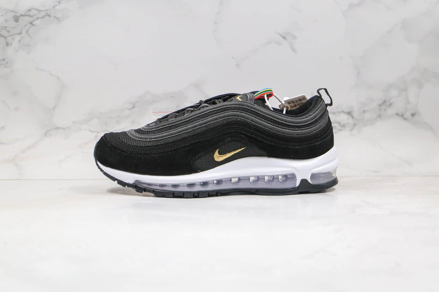 耐克Nike AIR MAX 97纯原版本子弹头气垫鞋Max97黑金白色内置真实小潘气垫 货号：CI3708-001