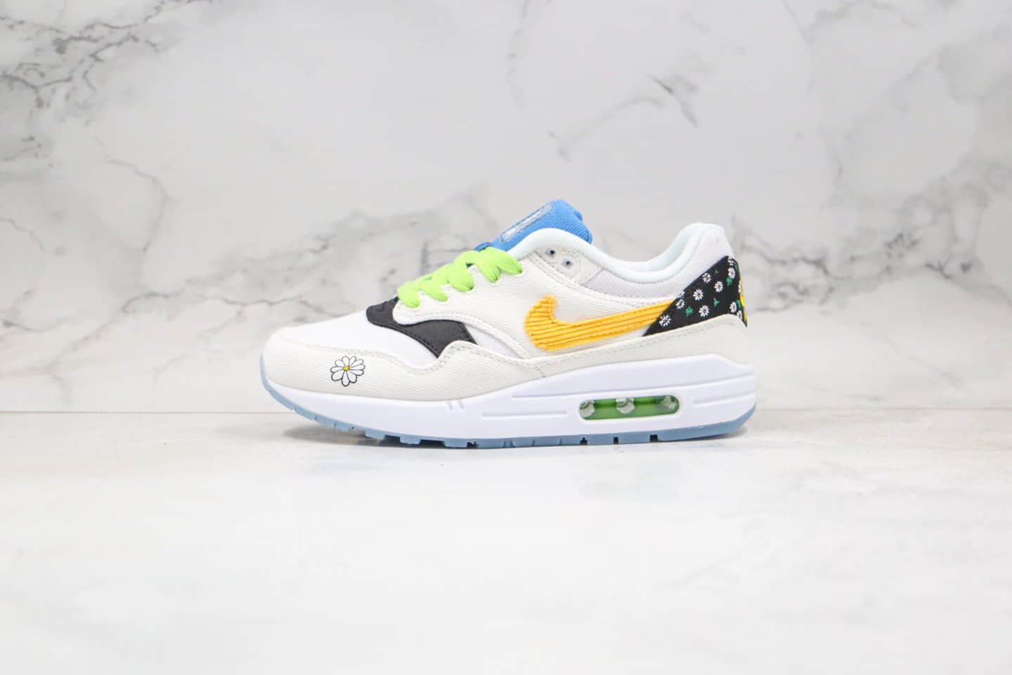 耐克Nike Air Max 1 Daisy Pack纯原版本气垫鞋权志龙同款小雏菊内置真实气垫原盒原标 货号：CW5861-100