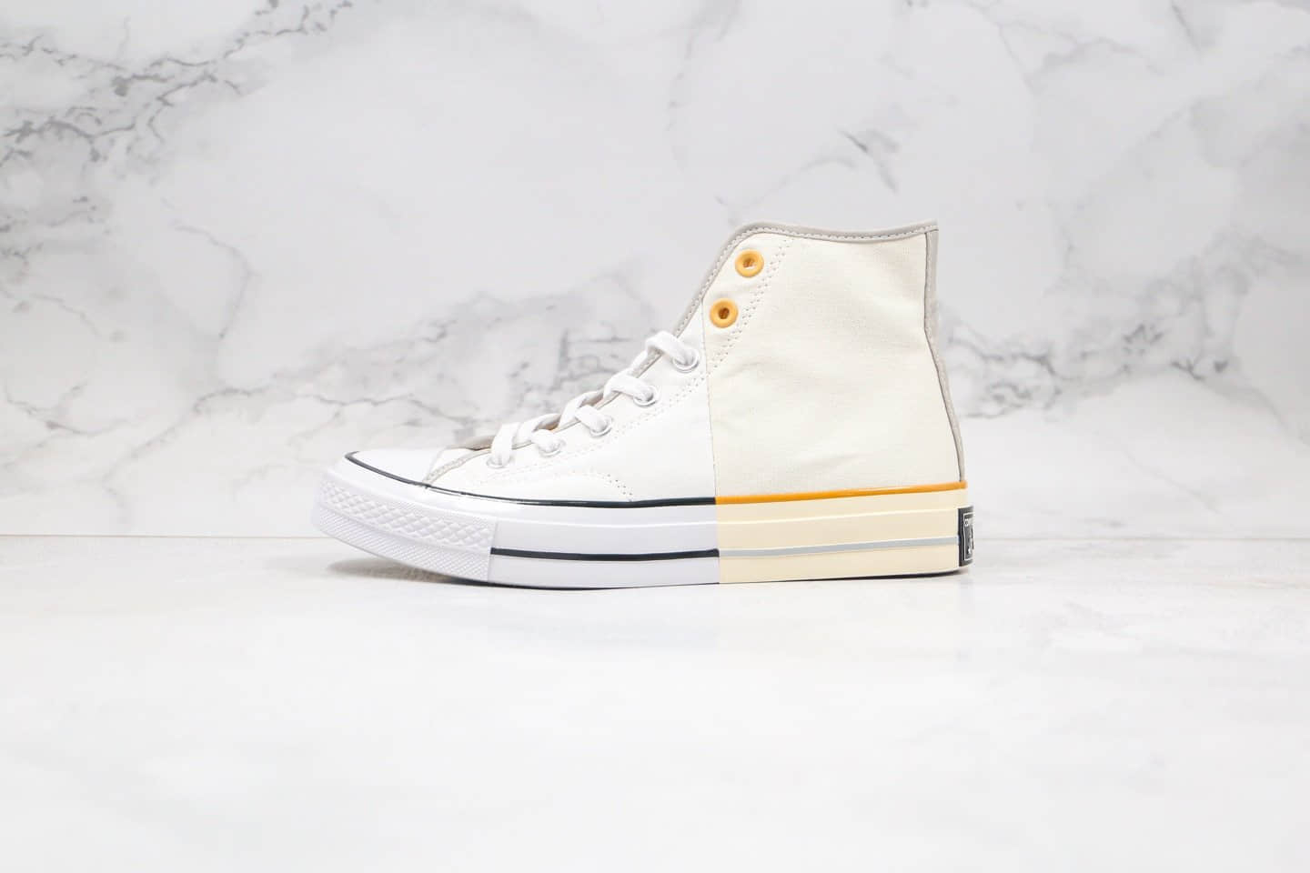 匡威Converse Restructured Chuck 1970 High White公司级版本高帮米白色解构拼接系列帆布鞋原厂硫化大底正确硅蓝PU软中底