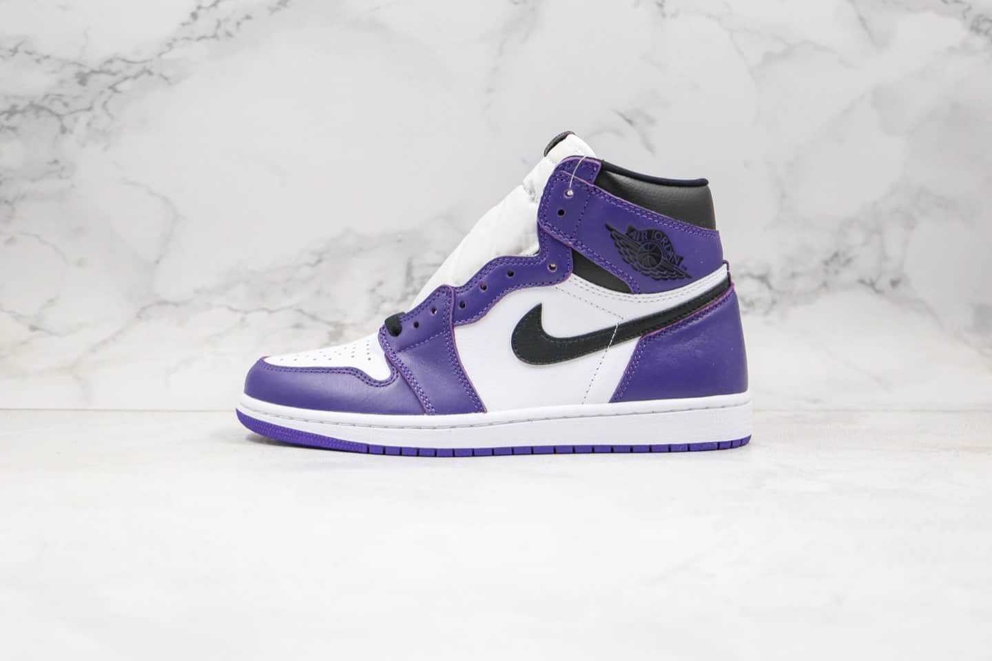 乔丹Air Jordan 1 Retro High OG Gym Purple纯原版本高帮AJ1新紫脚趾恶人紫色原厂头层皮革鞋面正确后跟定型 货号：555088-500