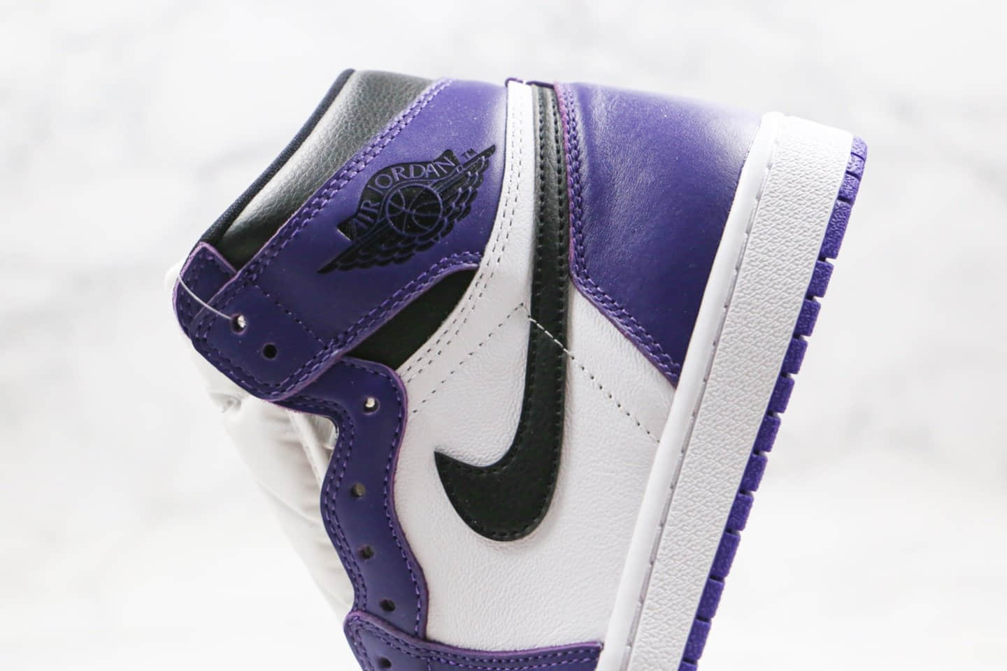 乔丹Air Jordan 1 Retro High OG Gym Purple纯原版本高帮AJ1新紫脚趾恶人紫色原厂头层皮革鞋面正确后跟定型 货号：555088-500