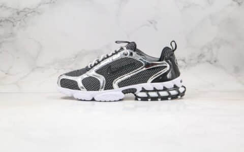 耐克Nike Air Zoom Spiridon Caged 2 x Stussy纯原版本斯图西联名款气垫鞋黑灰色斯皮里东‬牢笼2代乌金闪银内置真实气垫原盒原标 货号：CU1854-001