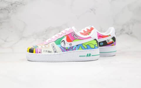 耐克Ruohan Wang x Nike Air Force 1 Low（2020）华人艺术家联名款插画师纯原版本低帮空军一号彩绘涂鸦内置气垫 货号：CZ3990-900