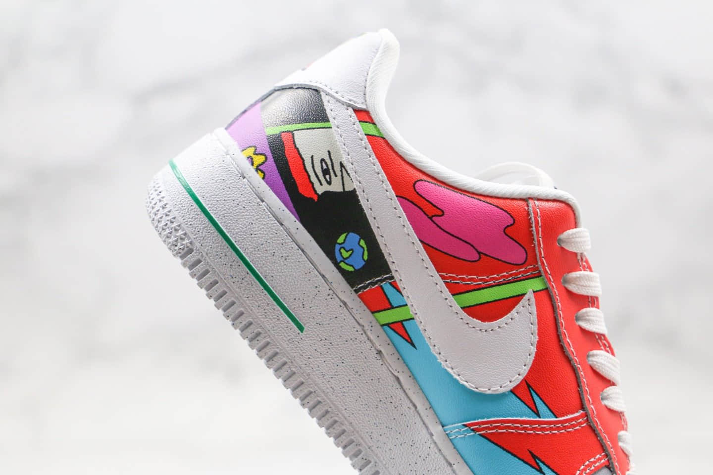 耐克Ruohan Wang x Nike Air Force 1 Low（2020）华人艺术家联名款插画师纯原版本低帮空军一号彩绘涂鸦内置气垫 货号：CZ3990-900