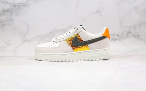 耐克Nike Air Force 1 Low IridescentSnakeskin纯原版本低帮空军一号灰黑金色鱼鳞纹全息蛇纹内置气垫正确鞋面卡色 货号：CW2657-001