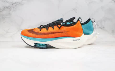 耐克Nike Air Zoom Alphafly NEXT%「破2」马拉松厚底慢跑鞋蓝橙色纯原版本真碳纤维中底搭载Zoom气垫 货号：CI9925-019