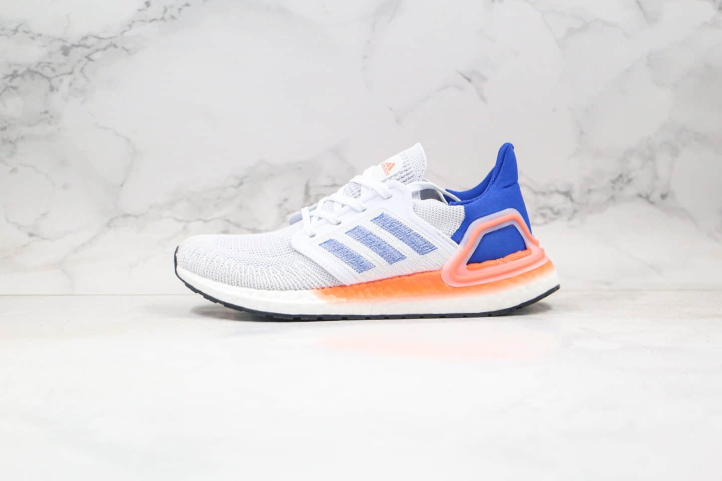 阿迪达斯Adidas UltraBoost 20纯原版本爆米花跑鞋UB6.0白蓝橙色原厂Boost爆米花缓震大底原盒原标 货号：EG0708