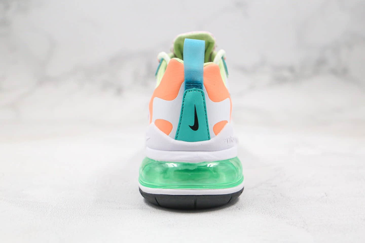 耐克Nike React Air Max 270V2纯原版本气垫鞋Max270二代白橙绿色内置真小潘气垫高清洁度鞋面 货号：CJ0620-600