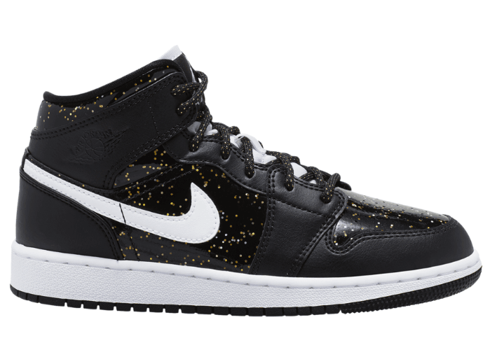 金闪泼墨装扮！这双Air Jordan 1 Mid有点奢华！ 货号：CV5174-001