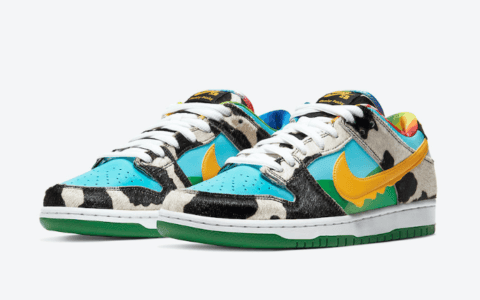 冰淇淋跨界联名！Ben＆Jerry’s x Nike SB Dunk Low释出官图！下周发售！ 货号：CU3244-100