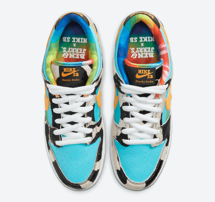 冰淇淋跨界联名！Ben＆Jerry’s x Nike SB Dunk Low释出官图！下周发售！ 货号：CU3244-100