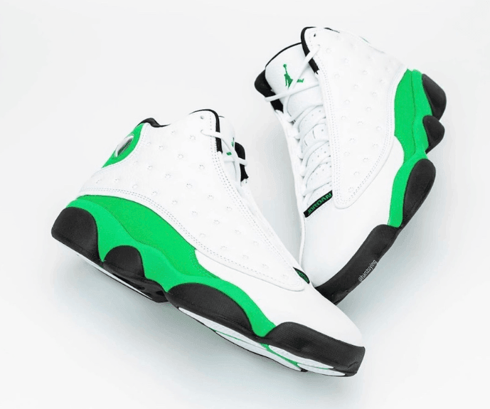 酷似天价雷阿伦 PE！AJ13 “Lucky Green”最新实物图曝光！ 货号：DB6537-113