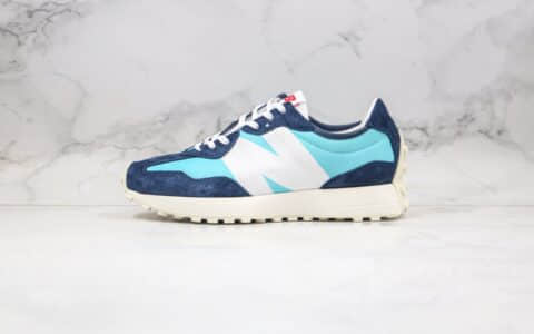 新百伦New Balance 327纯原版本复古慢跑鞋NB327湖水蓝色原盒原标区别市面通货版本 货号：MS327CPB