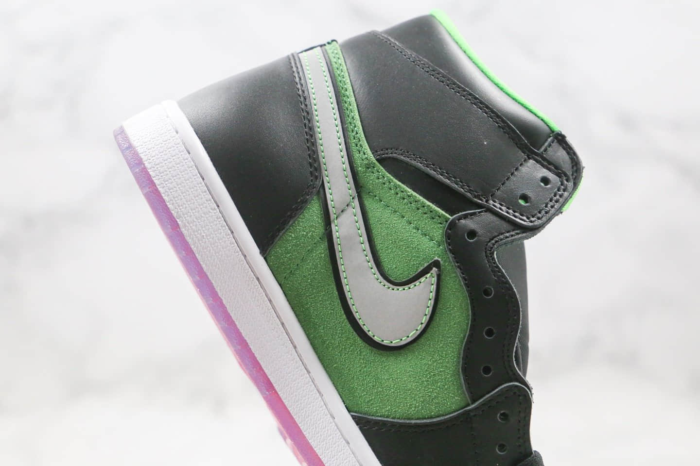 乔丹Air Jordan 1 High Zoom Rage Green公司级版本高帮AJ1黑绿色水晶底正确后跟定型 货号：CK6637-002