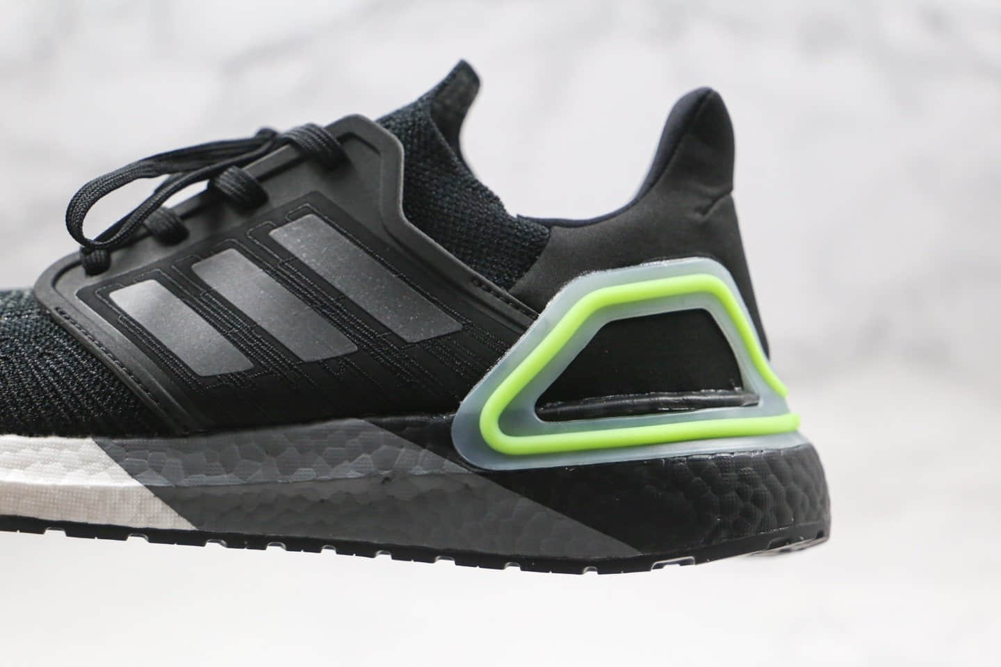 阿迪达斯Adidas Ultra Boost 20纯原版本爆米花跑鞋UB6.0黑绿色原档案数据开发真爆米花缓震大底 货号：FY3452