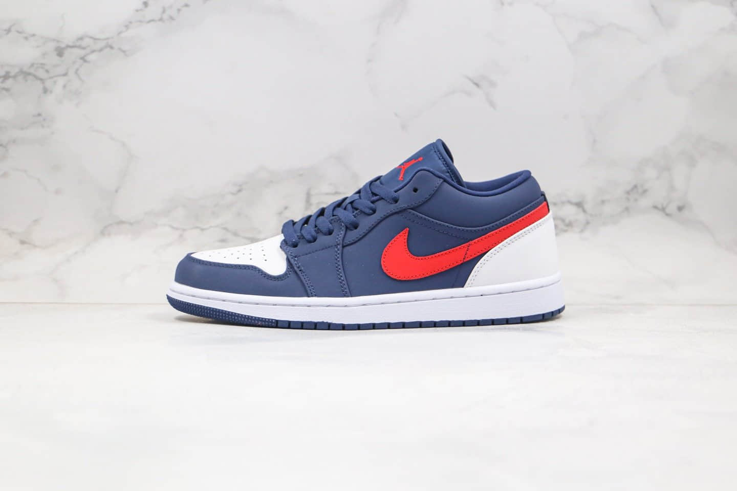 乔丹Air Jordan 1 Low纯原版本低帮AJ1爱国者蓝红白色内置气垫原档案数据开发 货号：CZ8454-400