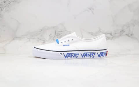 万斯Vans Authentic BMX公司级版本安纳海姆低帮侧边字母印花涂鸦白蓝色原厂硫化大底内置钢印 货号：VN0A38EMQ9M