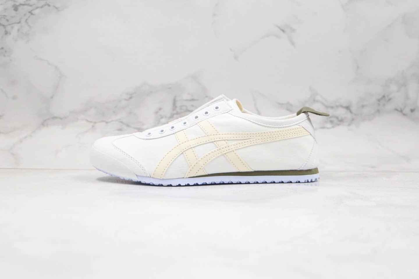 亚瑟士Asics Onitsuka tiger ICO 66 SLIP纯原版本鬼冢虎无鞋带一脚蹬帆布鞋白色原厂四联吊牌齐全 货号：1183A364-104